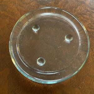 Round Glass Base for Pillar Candle Set of 2 Vintage candle holders